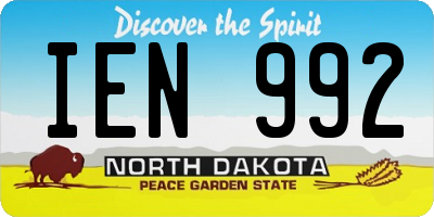 ND license plate IEN992
