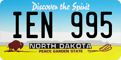 ND license plate IEN995