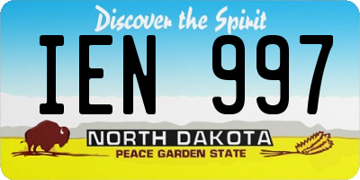 ND license plate IEN997