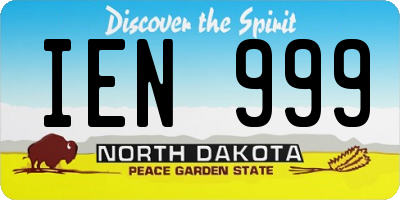 ND license plate IEN999