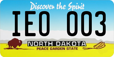 ND license plate IEO003