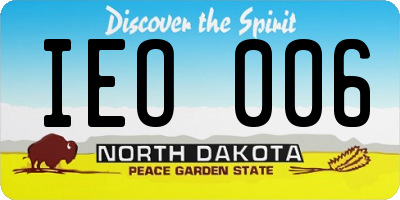 ND license plate IEO006