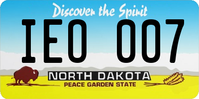 ND license plate IEO007