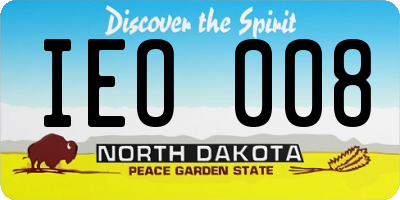 ND license plate IEO008