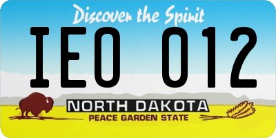 ND license plate IEO012