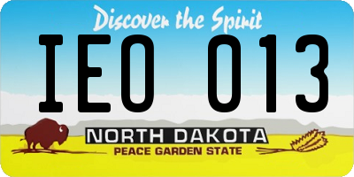 ND license plate IEO013