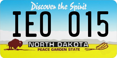 ND license plate IEO015