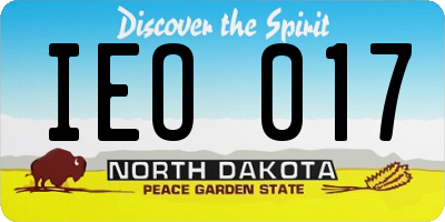 ND license plate IEO017