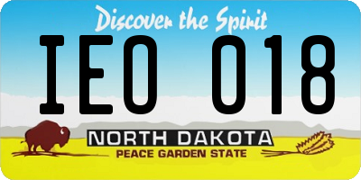 ND license plate IEO018