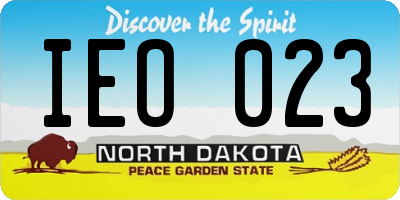 ND license plate IEO023