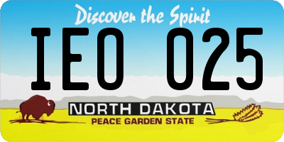 ND license plate IEO025