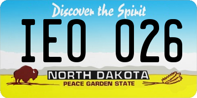 ND license plate IEO026