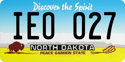 ND license plate IEO027
