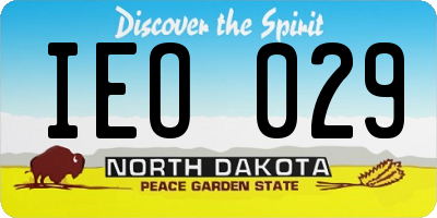 ND license plate IEO029