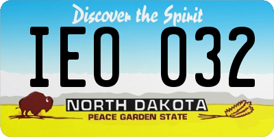 ND license plate IEO032