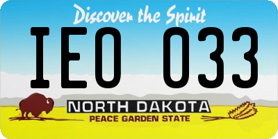ND license plate IEO033