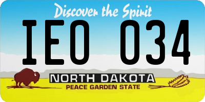 ND license plate IEO034