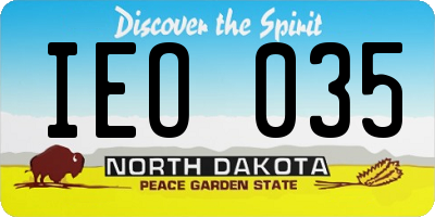 ND license plate IEO035