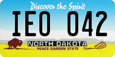 ND license plate IEO042