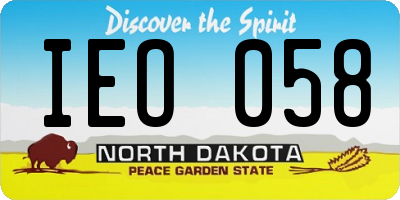 ND license plate IEO058