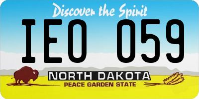 ND license plate IEO059