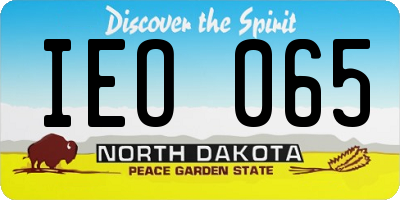ND license plate IEO065