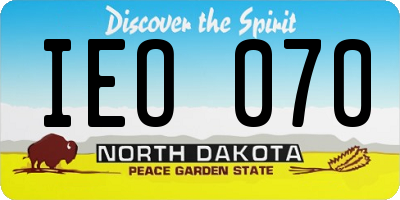 ND license plate IEO070