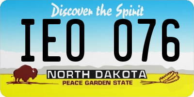 ND license plate IEO076