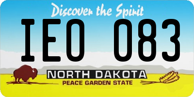 ND license plate IEO083
