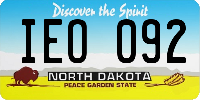 ND license plate IEO092