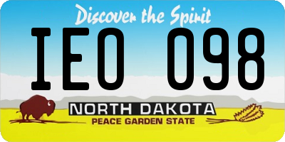 ND license plate IEO098