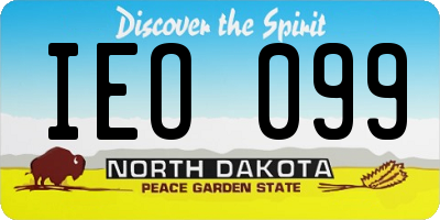 ND license plate IEO099