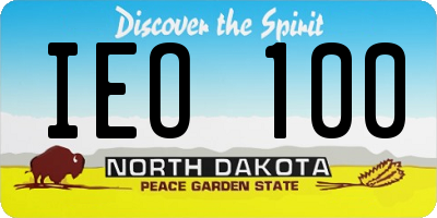 ND license plate IEO100