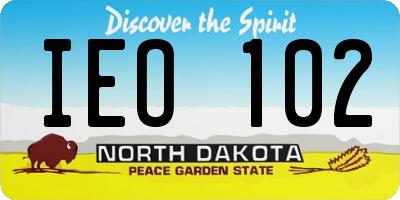 ND license plate IEO102