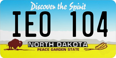 ND license plate IEO104