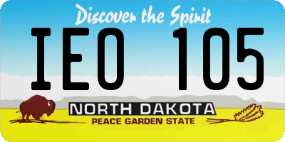 ND license plate IEO105