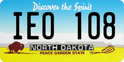 ND license plate IEO108