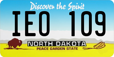 ND license plate IEO109
