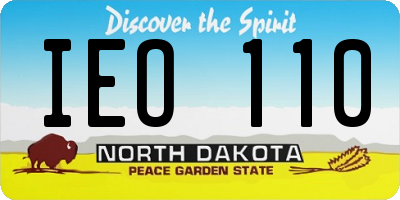 ND license plate IEO110