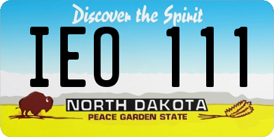 ND license plate IEO111