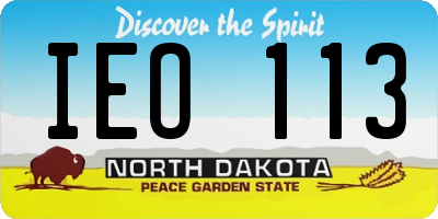 ND license plate IEO113