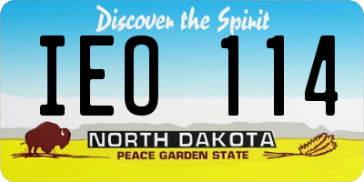 ND license plate IEO114