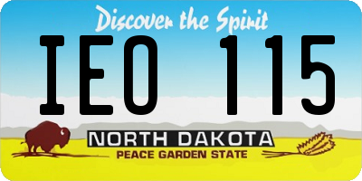 ND license plate IEO115