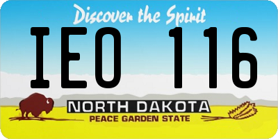 ND license plate IEO116