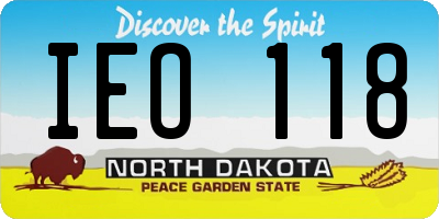 ND license plate IEO118