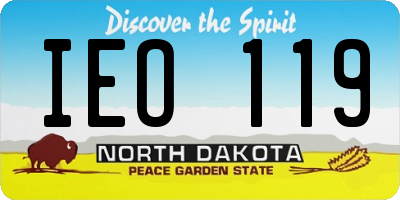 ND license plate IEO119