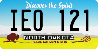 ND license plate IEO121