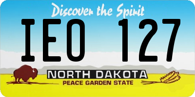 ND license plate IEO127