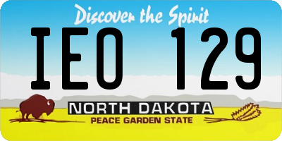 ND license plate IEO129
