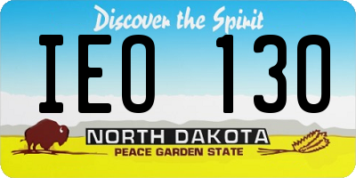 ND license plate IEO130
